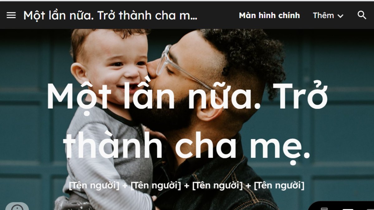 mẫu Google Site có trẻ em