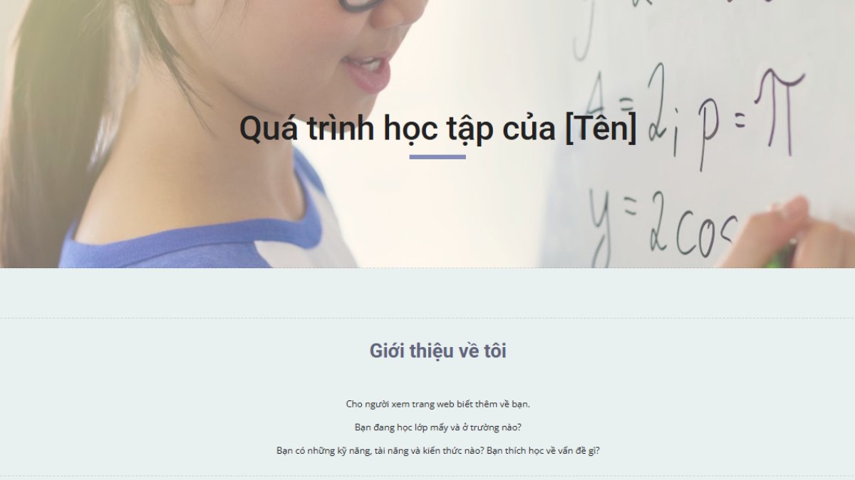 mẫu Google Site học tập