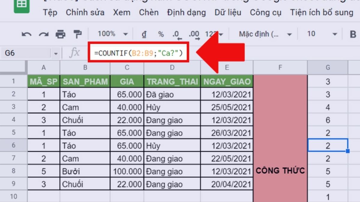 Mẹo sử dụng hàm đếm hiệu quả
