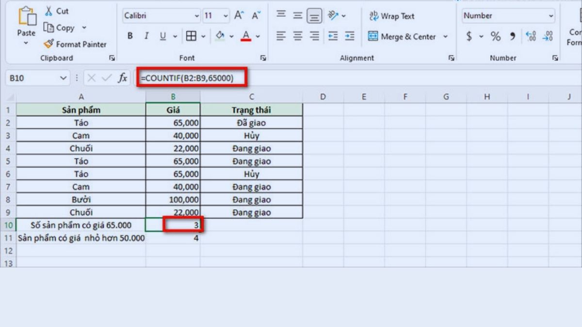 Hướng dẫn chi tiết các hàm đếm trong Excel - Hàm COUNTIFS (Hàm đếm với nhiều điều kiện)