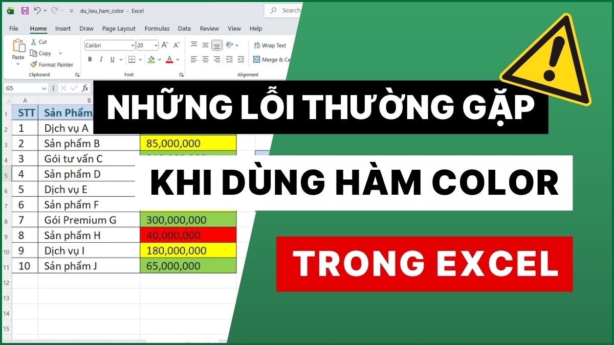 Những lỗi thường gặp khi dùng hàm Color