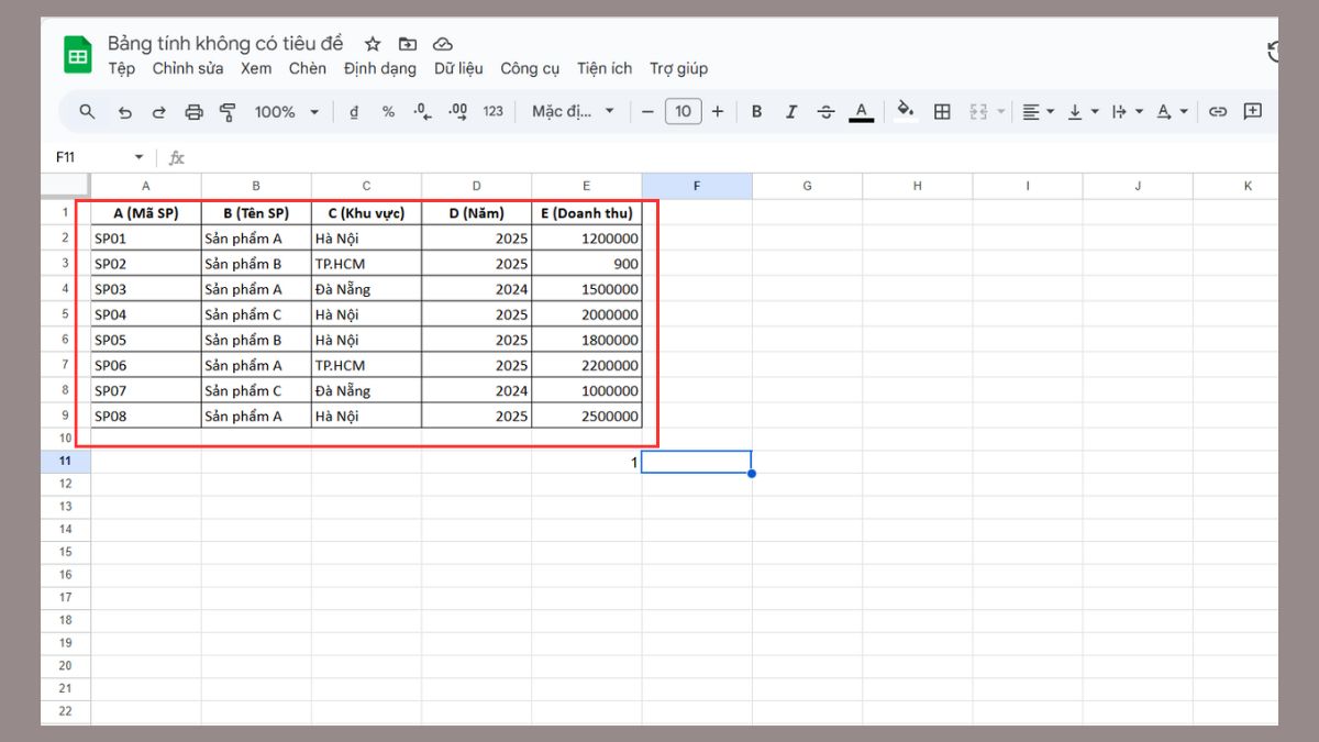 cách dùng hàm COUNTIF trong Google Sheet với hàm right bước 1