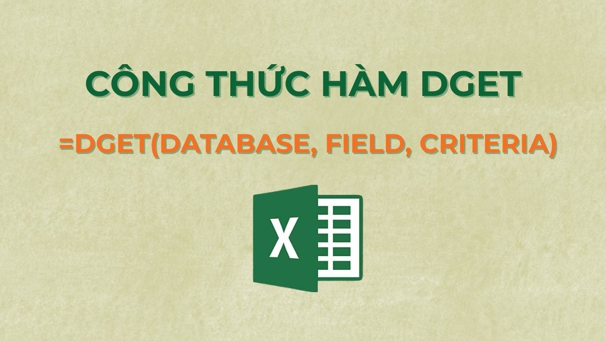 Cú pháp hàm DGET trong Excel