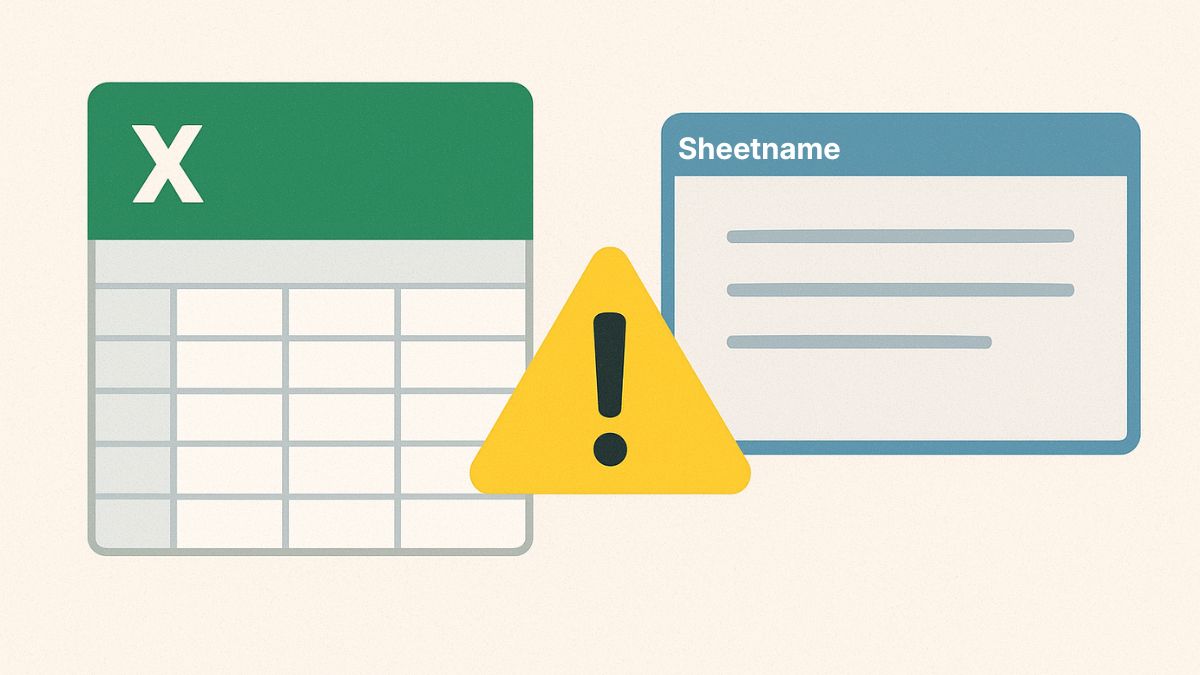 Lỗi thường gặp khi hàm không trả về tên sheet