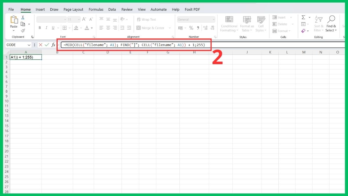 công thức chuẩn hàm lấy tên sheet trong excel kết hợp bước 2