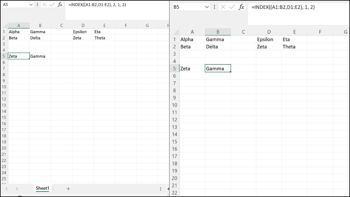 hàm liệt kê trong Excel - 