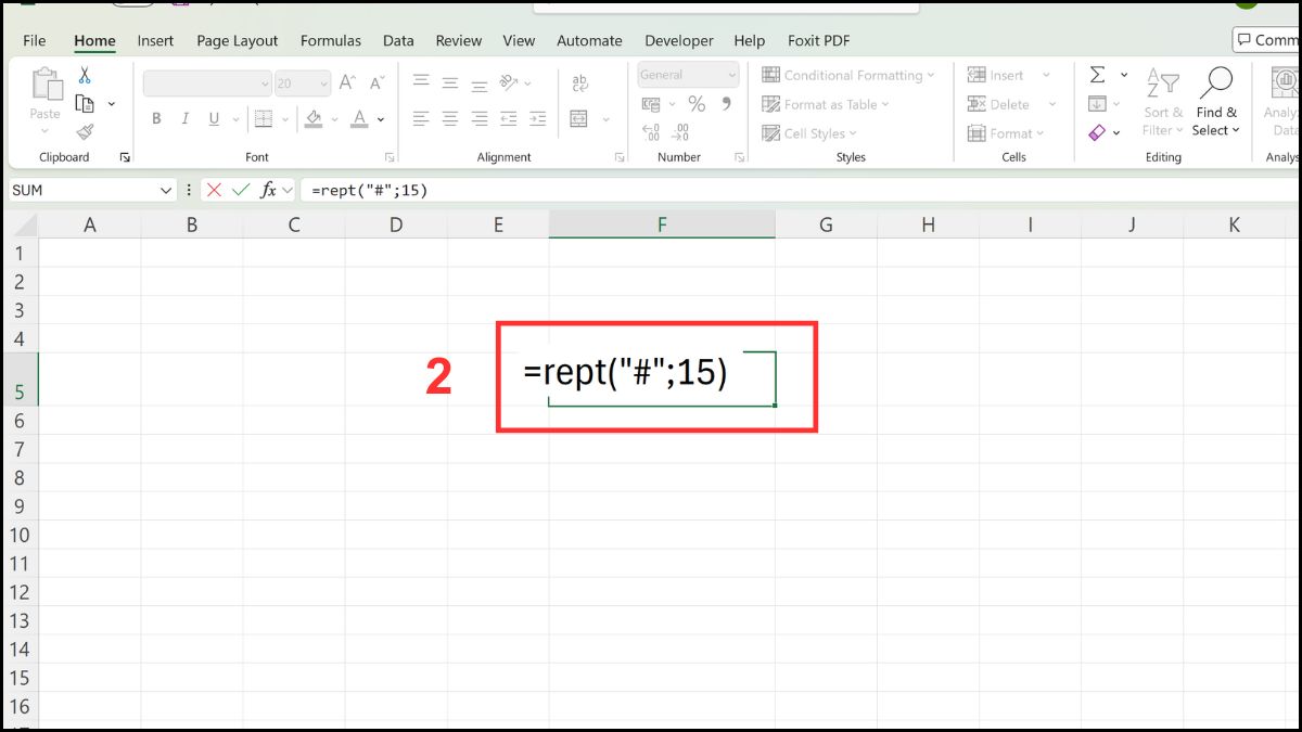 Cách sử dụng hàm REPT trong Excel bước 2