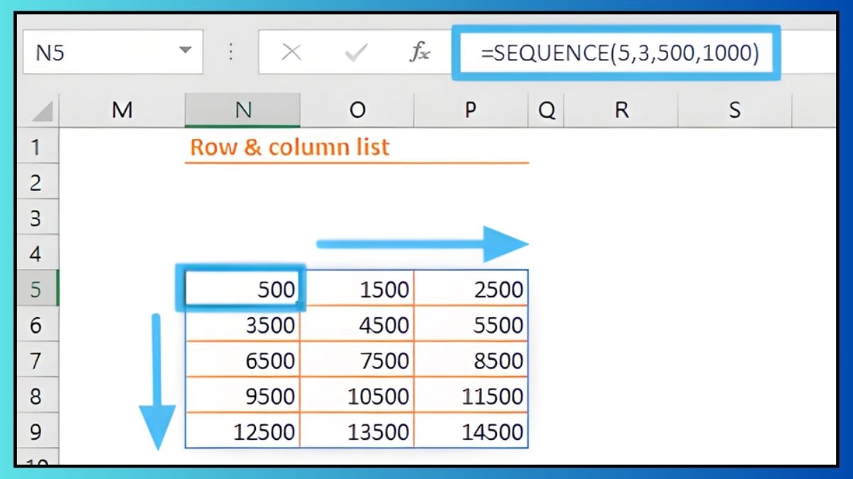 Hàm SEQUENCE trong Excel là gì?