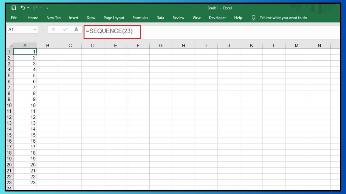 Cách sử dụng hàm SEQUENCE trong Excel mà đánh số thứ tự