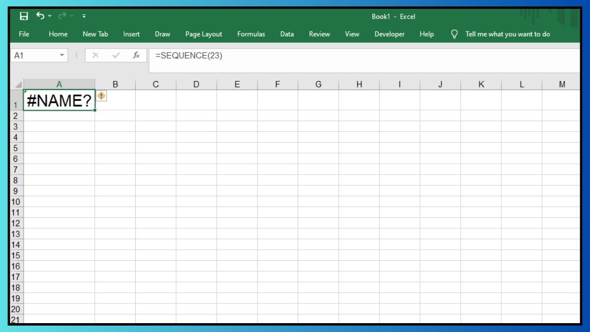Lỗi thường gặp khi dùng hàm SEQUENCE
