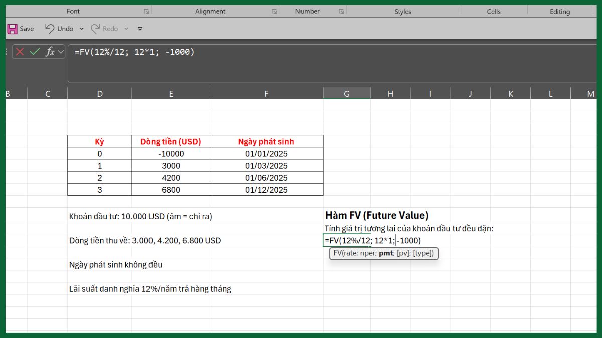 hàm tài chính trong excel - hàm fv