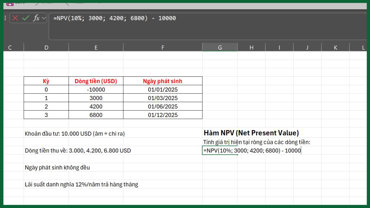 hàm tài chính trong excel hàm npv