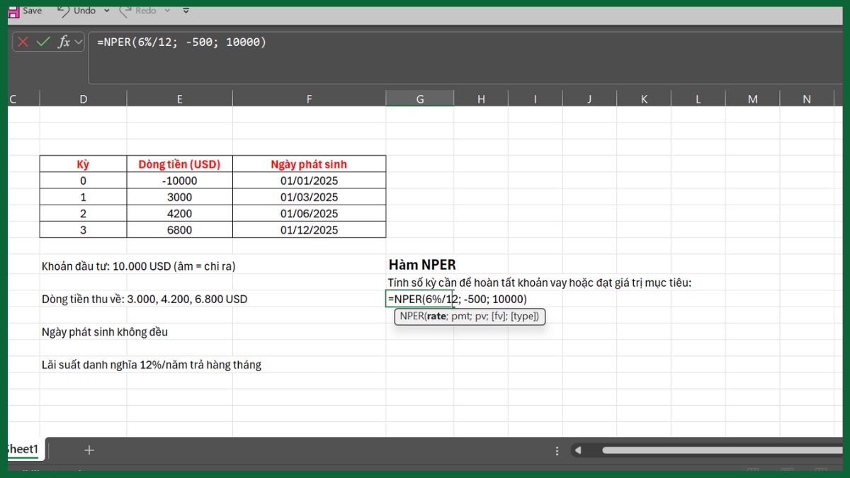 hàm tài chính trong excel hàm nper