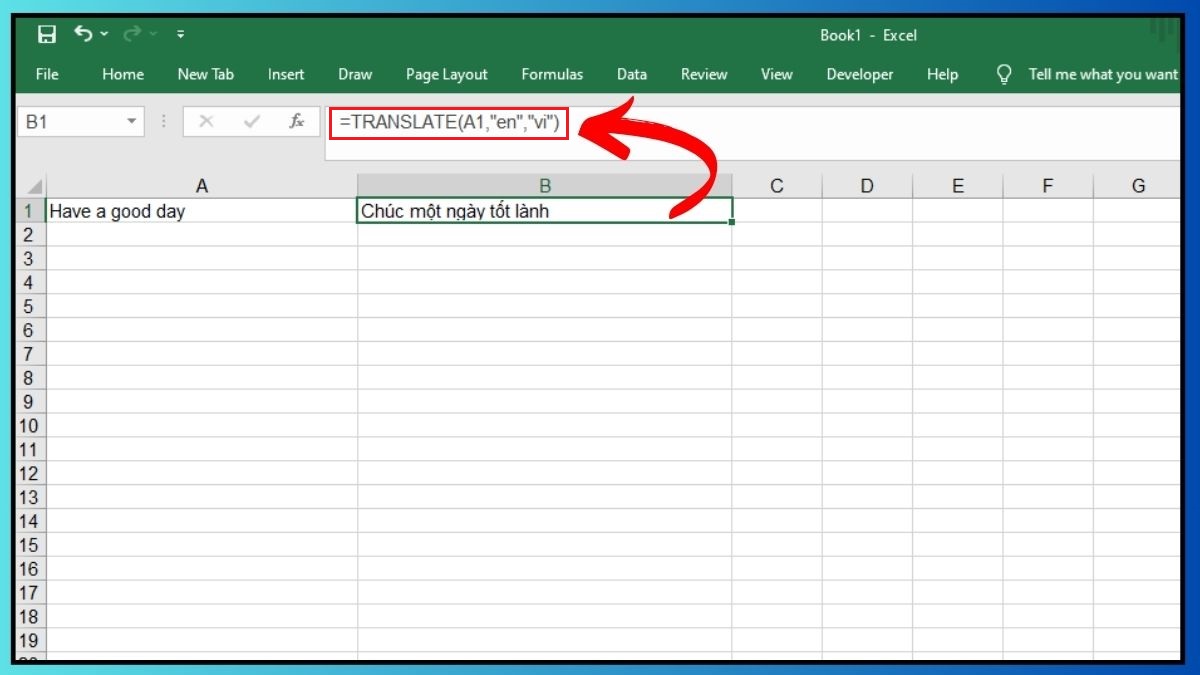 Hàm TRANSLATE trong Excel là gì?