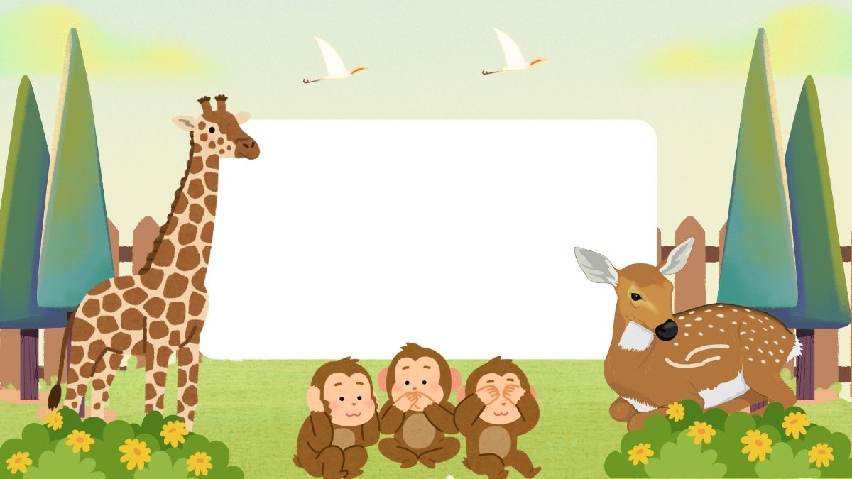 Hình nền powerpoint mầm non động vật cute