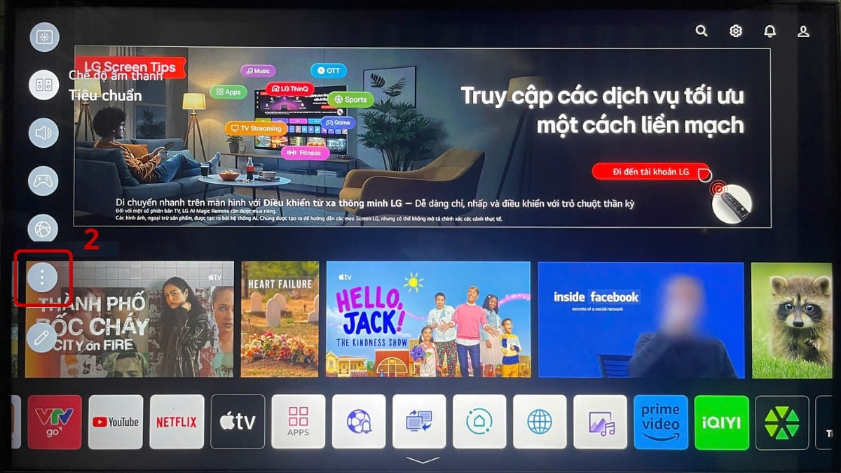 hướng dẫn chỉnh màu tivi LG trên LG Smart bước 2