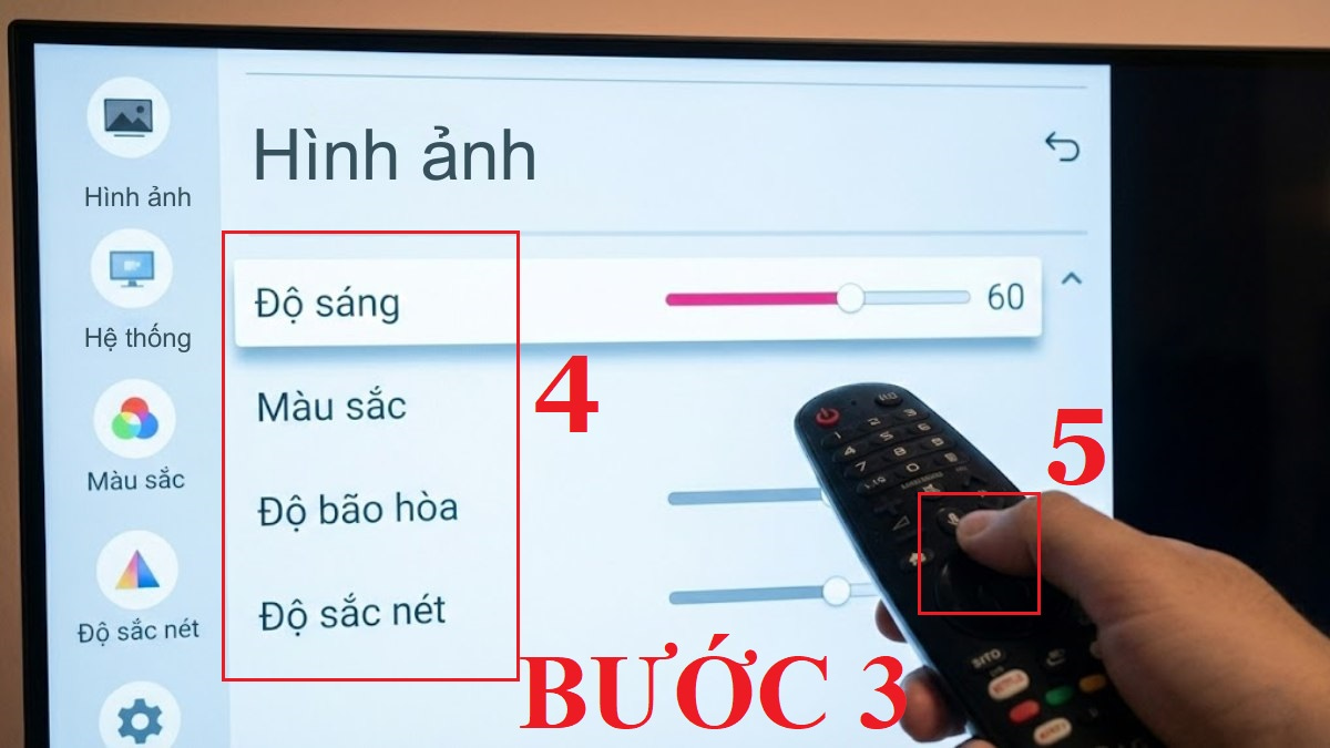 Cách chỉnh độ sáng tivi LG thường bước 3