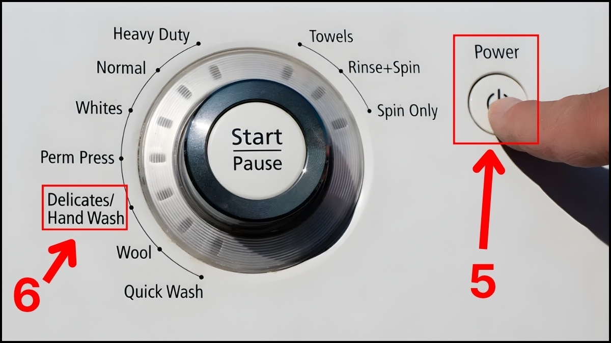Cách sử dụng chế độ Hand Wash trên máy giặt bước 4