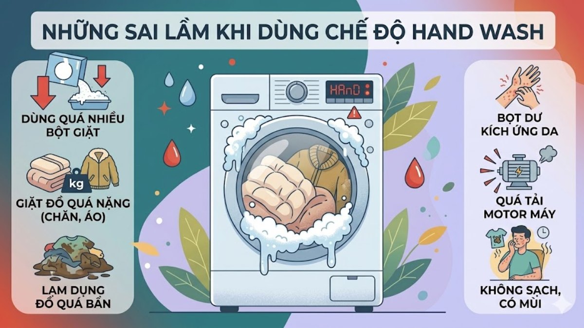 Những sai lầm khi dùng chế độ hand wash