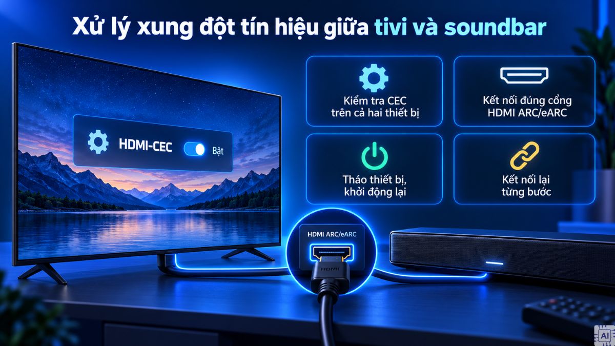 Xử lý xung đột tín hiệu giữa tivi và soundbar
