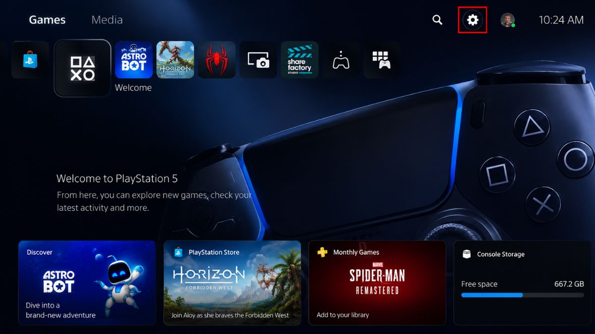 Cách bật HDMI CEC trên PlayStation bước 1