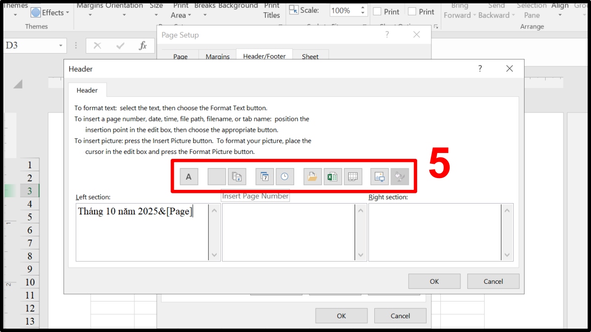 Chỉnh sửa với Custom Header hoặc Custom Footer bước 3