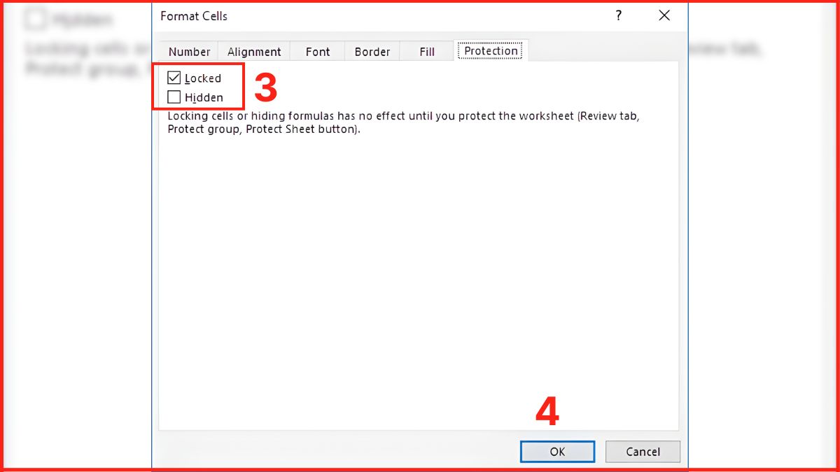 Cách ẩn và khóa công thức trong Excel bước 3