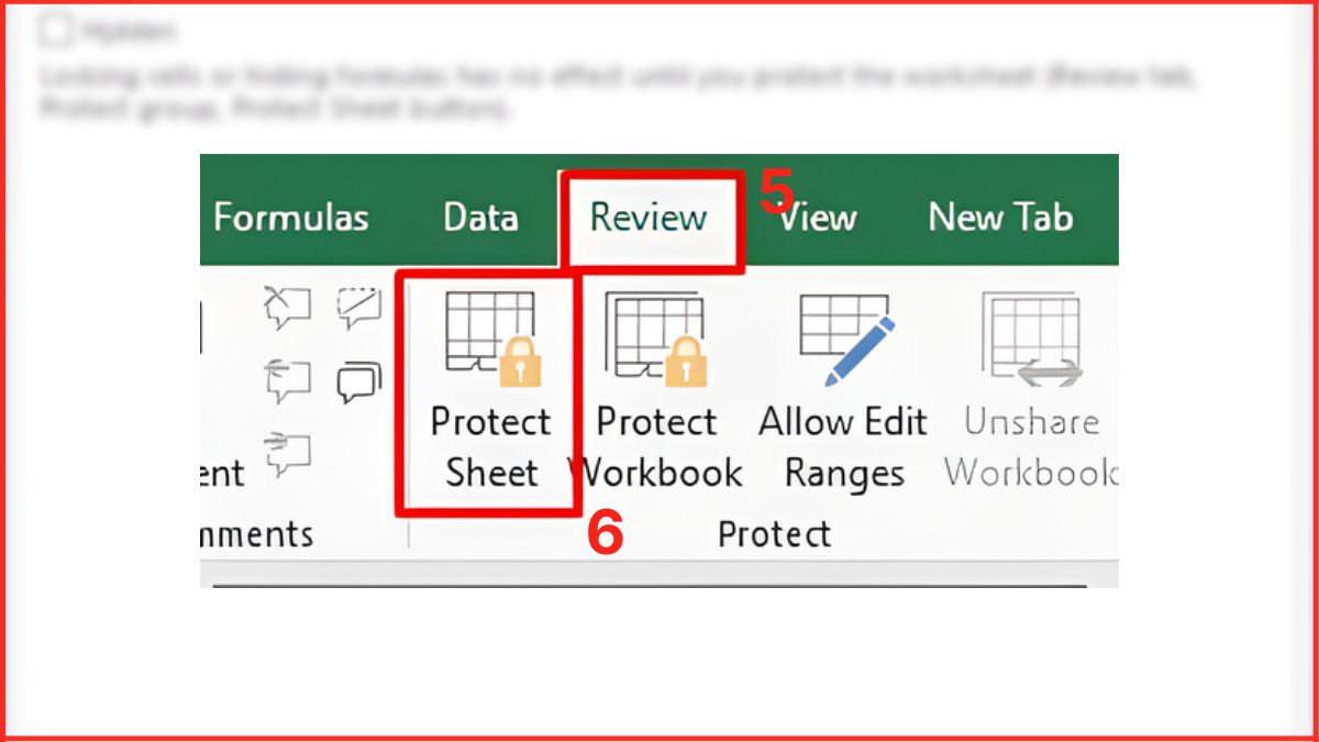 Cách ẩn và khóa công thức trong Excel bước 4