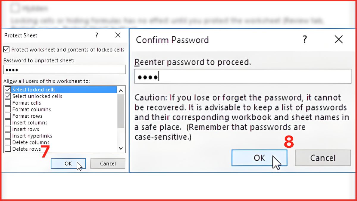 Cách ẩn và khóa công thức trong Excel bước 5