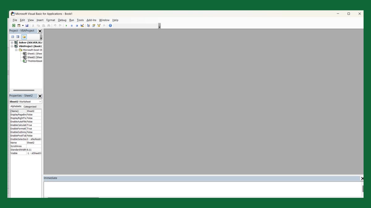 cách highlight hàng khi di chuyển trong Excel bằng VBA bước 1