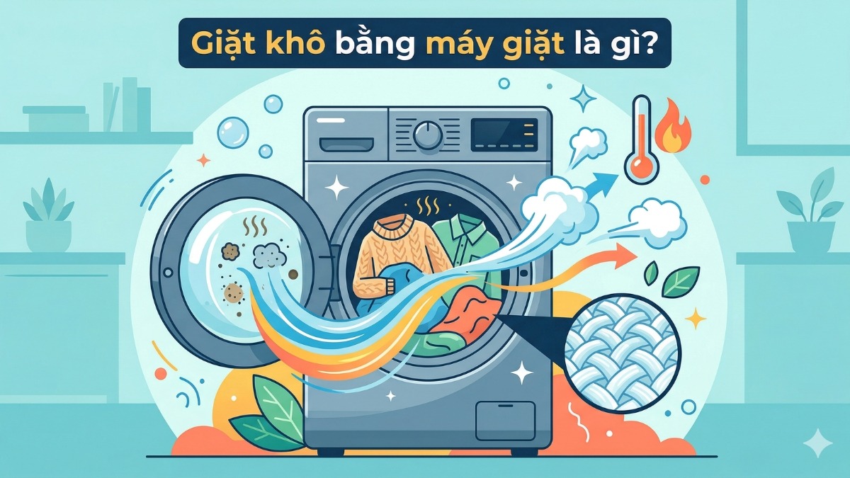 cách giặt khô bằng máy giặt