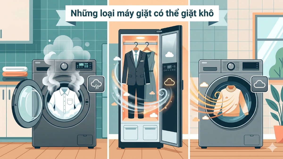 Những loại máy giặt có thể giặt khô