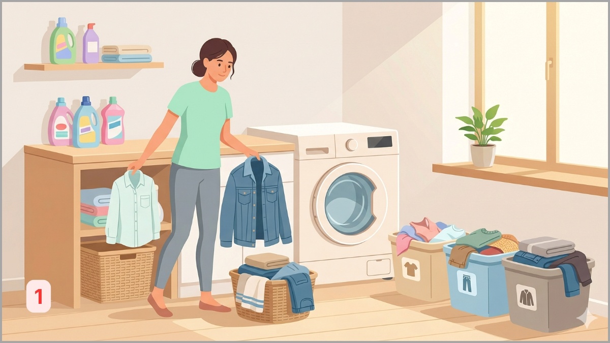 Hướng dẫn cách giặt khô bằng máy giặt bước 1