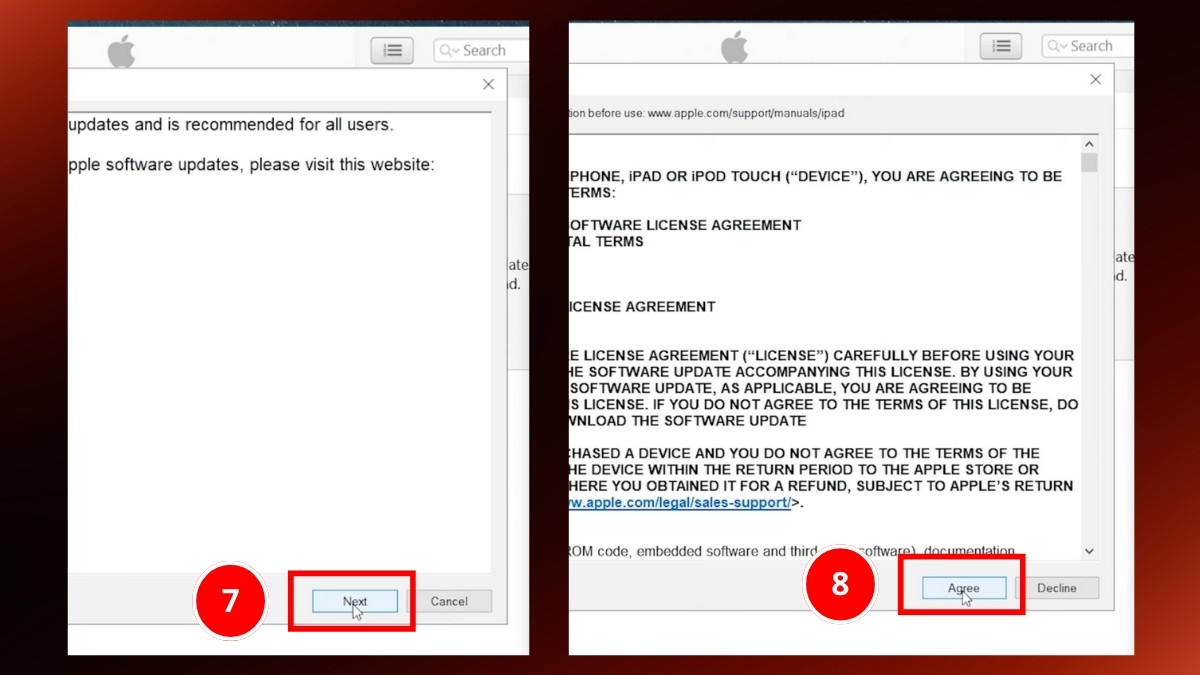 khắc phục lỗi iPad bật nguồn chỉ hiện logo rồi tắt bằng restore ipad bước 3 tiếp theo