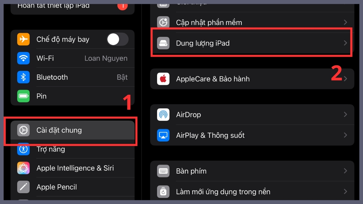 khắc phục iPad bị chậm bằng kiểm tra dung lượng trống
