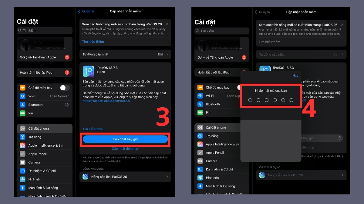 khắc phục iPad bị chậm bằng cập nhật ipados bước 4