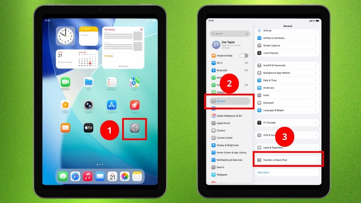 khắc phục iPad bị sọc màn hình bằng khôi phục cài đặt gốc cho ipad bước 1