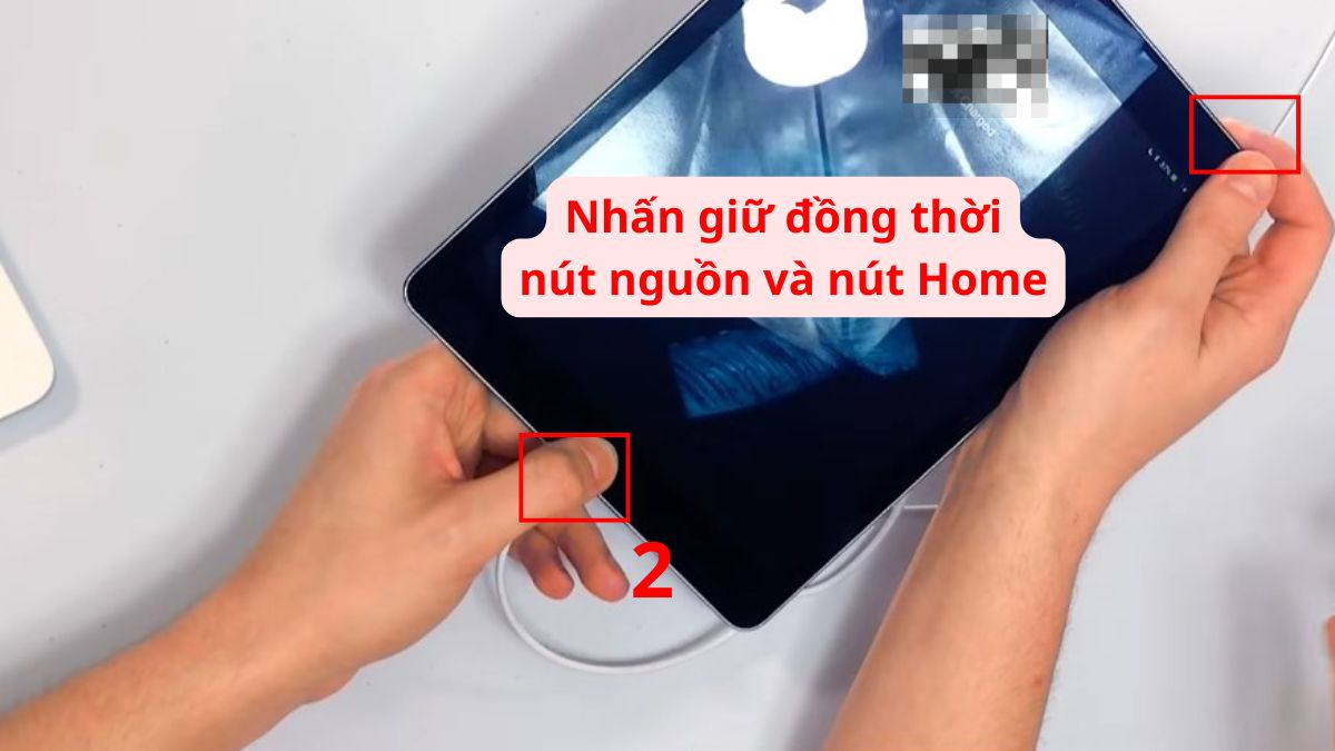 Thao tác cho iPad có nút Home để chỉnh về DFU mode bước 2