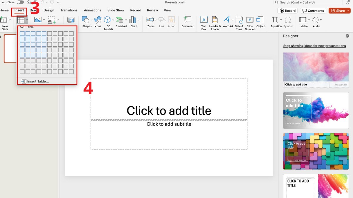 cách tạo Jeopardy Powerpoint bước 1+