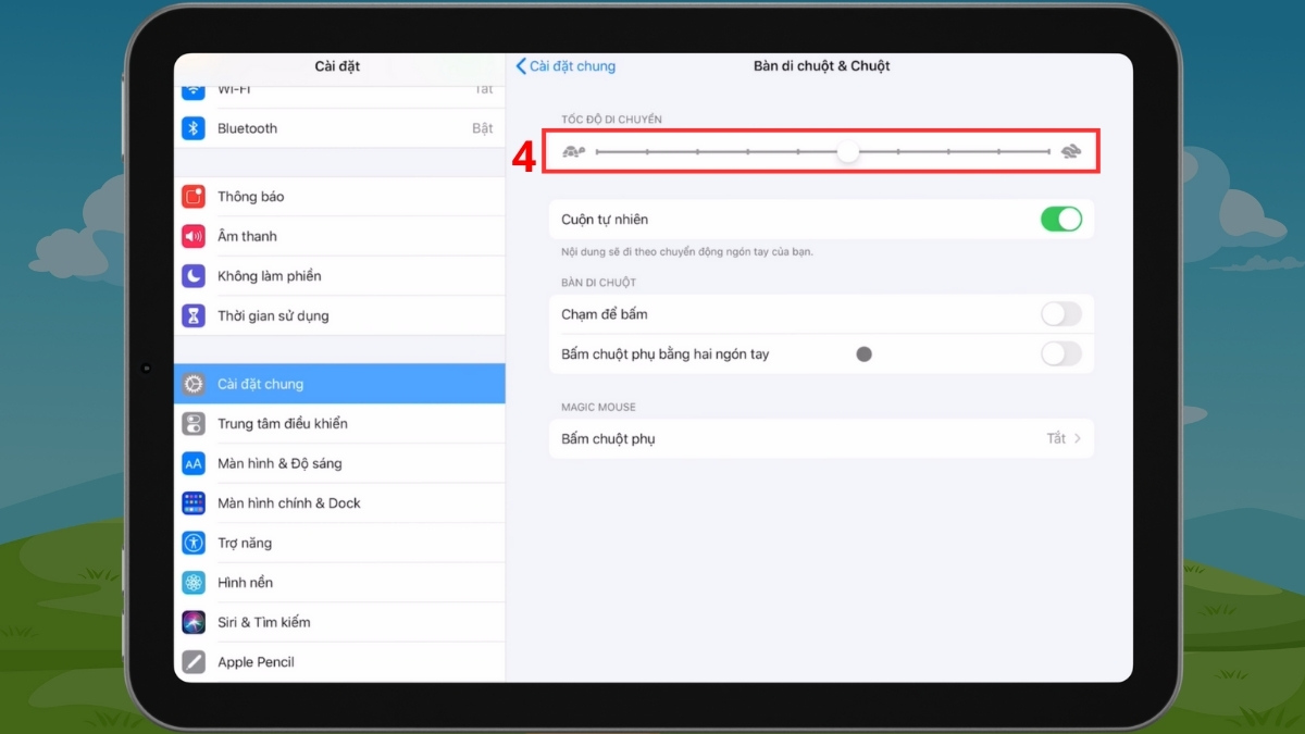 cách điều chỉnh tốc độ, cách kết nối chuột không với ipad bước 3