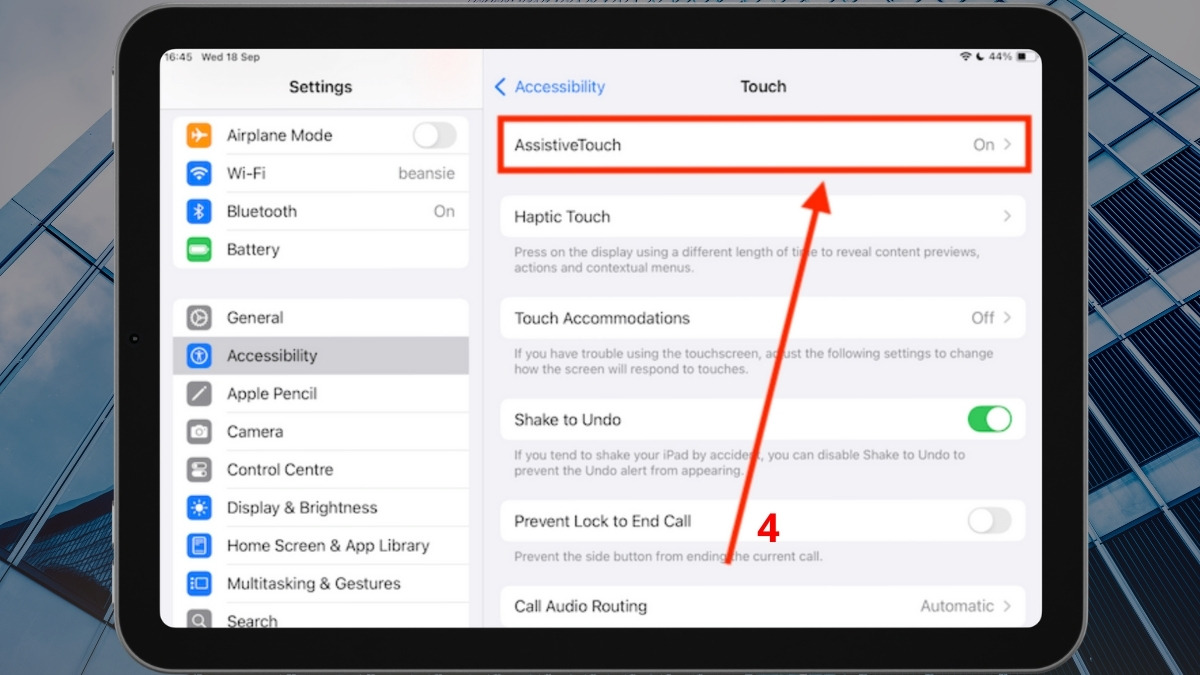cách tùy chọn hiển thị, cách kết nối chuột không với ipad bước 2