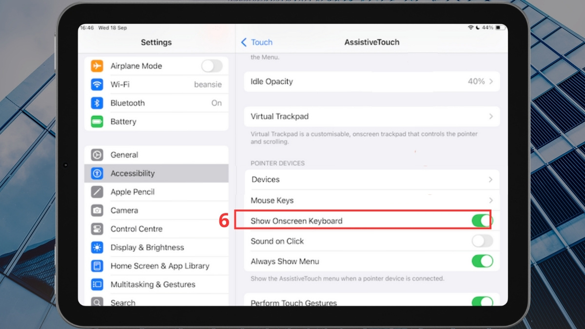 cách tùy chọn hiển thị, cách kết nối chuột không với ipad bước 4