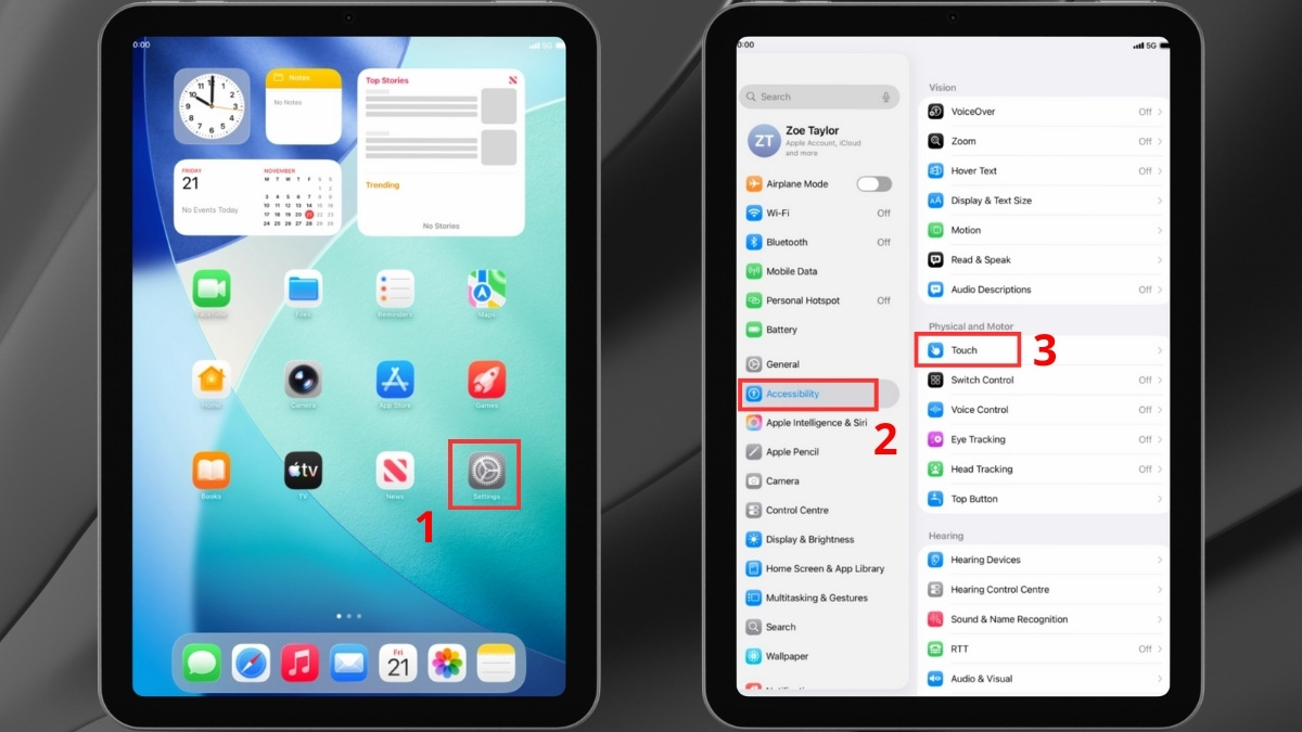Tùy chọn hiển thị Menu bước 1