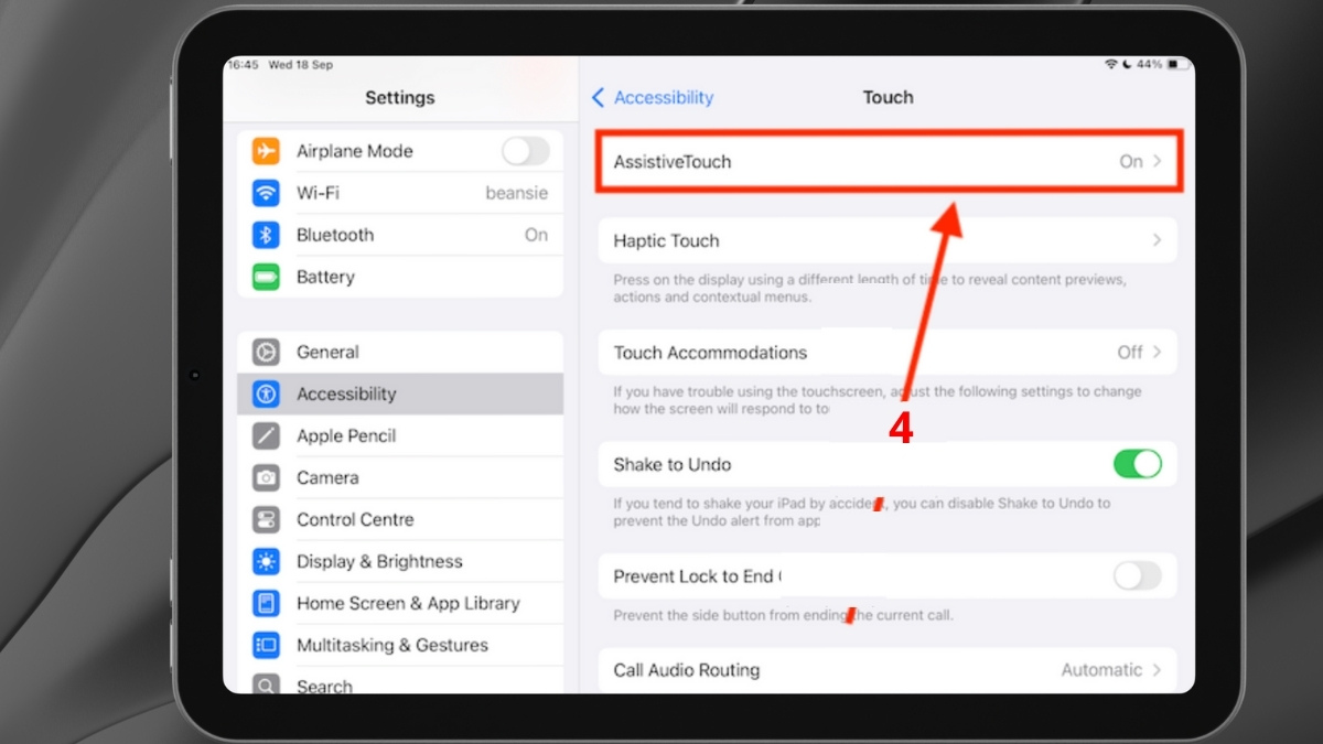 Tùy chọn hiển thị Menu bước 2