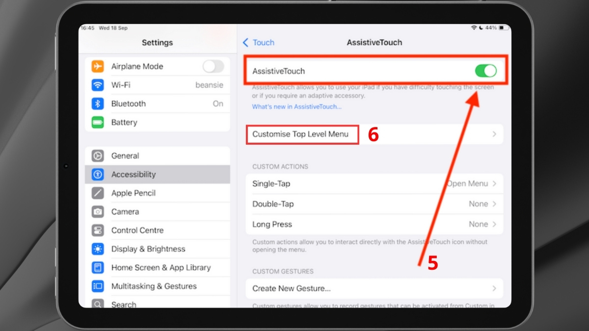 Tùy chọn hiển thị Menu bước 3