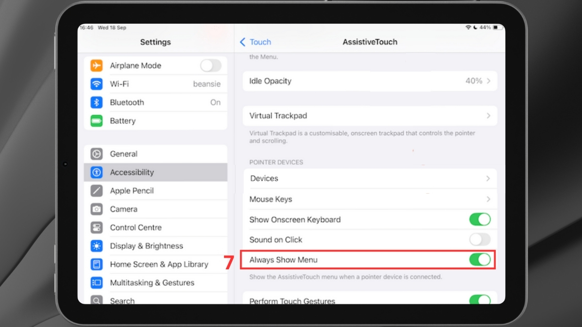 Tùy chọn hiển thị Menu bước 4