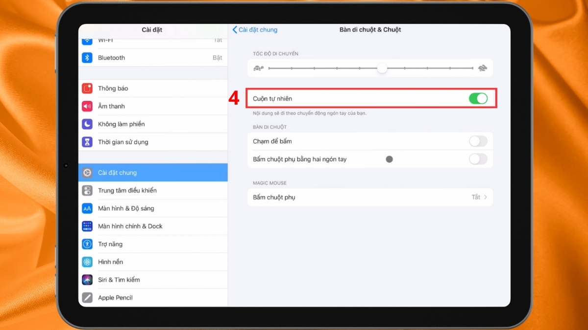 Thay đổi hướng cuộn và tốc độ theo dõi bước 3