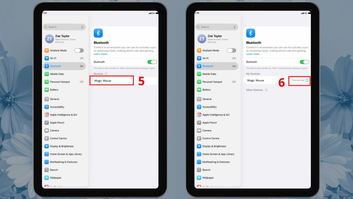 Cách kết nối chuột không với ipad loại không dây bước 3