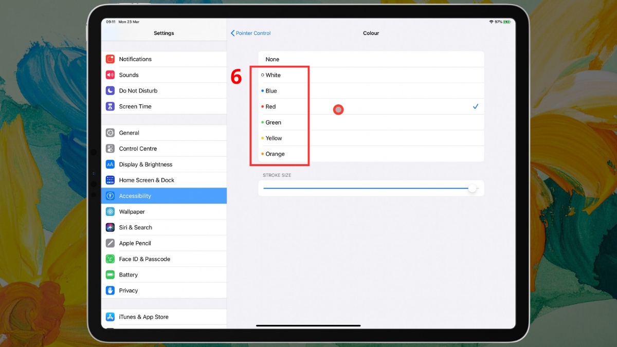 cách điều chỉnh kích thước, Cách kết nối chuột không với ipad bước 3