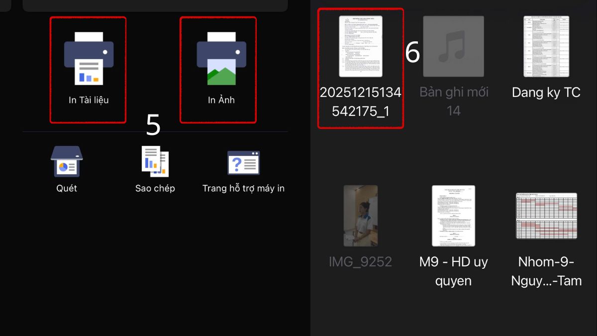 In qua ứng dụng của hãng máy in bước 3